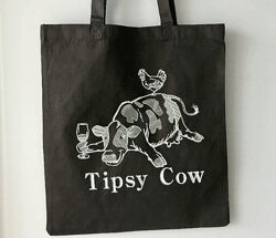 Эко сумка с вышивкой Пьяная корова