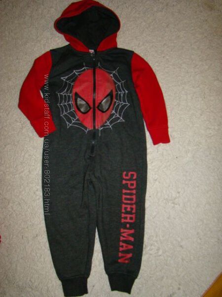 Байковый человечек слип пижама Spider Man от George на 2-3 года рост 92-98 