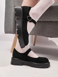 Замшеві чорні туфлі Мері Джейн Лоліти