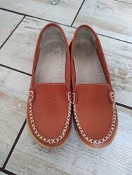 Мокасіни, сліпони, балетки , р37, 23,5см, шкіряні, б/у