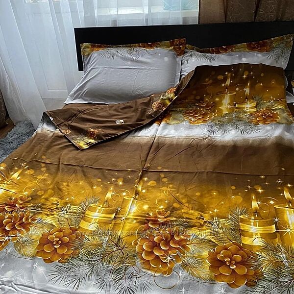 Новорічна постільна білизна . Фланель. 1,5 сп розмір 