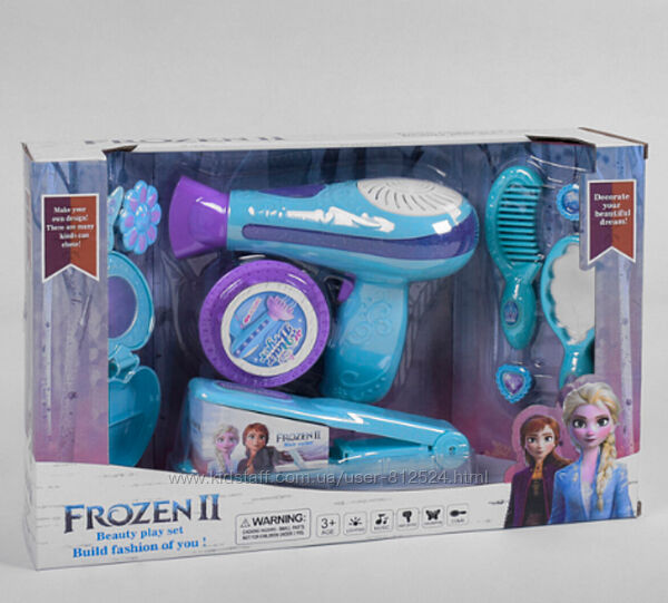 Детский игровой набор парикмахера Frozen 0808 свет, звук, в коробке, 3 вида