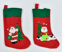 Новорічний чобіток з фетру для конфет або подарунків на камін 40см, 2 види