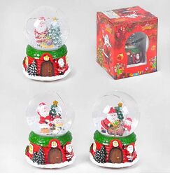 Сувенір Новорічна сніжна куля зі снігом С 46314, d-7 см, підсвітка