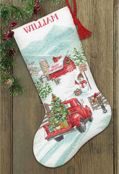Набір для вишивання хрестиком Holiday Farm Stocking DIMENSIONS