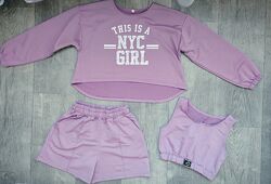 Костюм шорты, топ, кофта