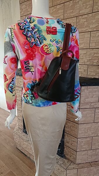 Женская сумка   Vera Pelle через плечо кожаный рюкзак Италия