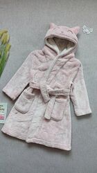 Дитячий плюшевий халат 2-3 роки махровий халатик з капюшоном для дівчинки