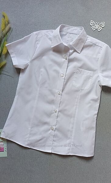 Дитяча біла сорочка 8-9 років блузка для дівчинки