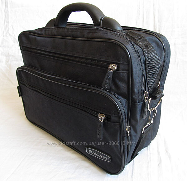 Чоловіча сумка es2653 чорна через плече жатка якісний папка портфель А4