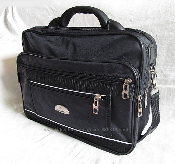 Чоловіча сумка es2513 чорна полукаркасная через плече міцнмй портфель