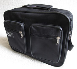 Чоловіча сумка es2611 чорна через плече міцна папка портфель А4 