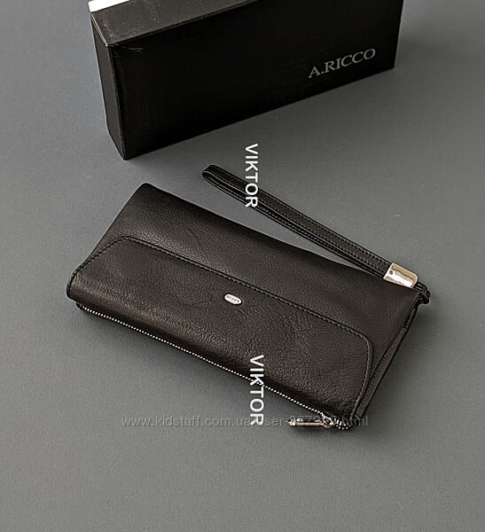 Мужской кожаный клатч бумажник Alfa Ricco.