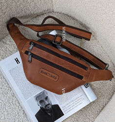 Кожаная мужская сумка-бананка Hill Burry 3108 Германия. Шкіряна сумка