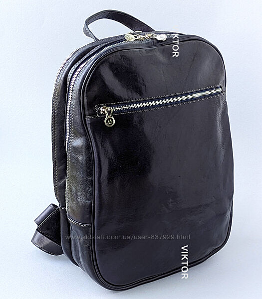 Кожаный большой рюкзак сумка для ноутбука. Италия.
