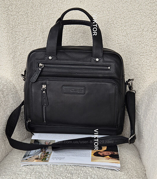 Мужская кожаная сумка Hill Burry 3158 две ручки. Германия. Шкіряна сумка