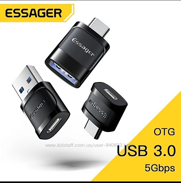 Переходник адаптер юсб Essager otg type c usb micro USB 3.0    
