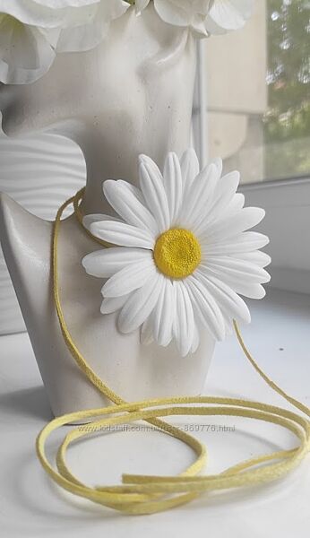 Чокер з білою ромашкою Bee Handyman