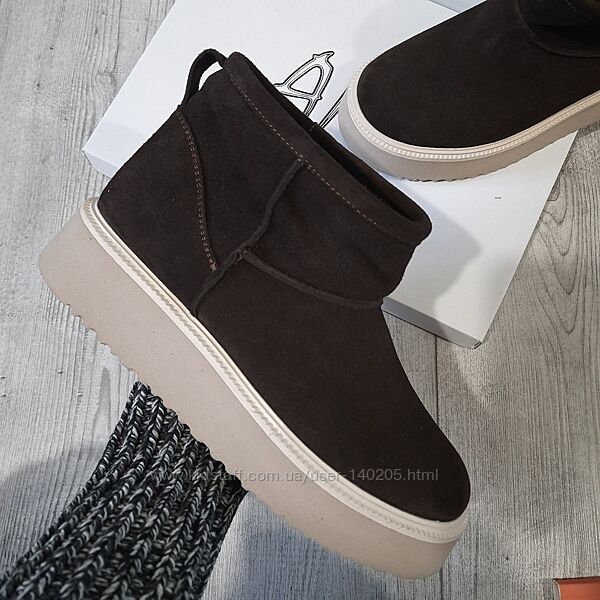 Распродажа Угги шоколад коричневые  на высокой подошве замшевые 36-41р