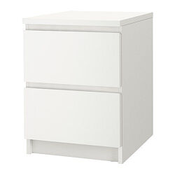 Комод IKEA MALM 2 ящики білий 40х55 см 802.145.49