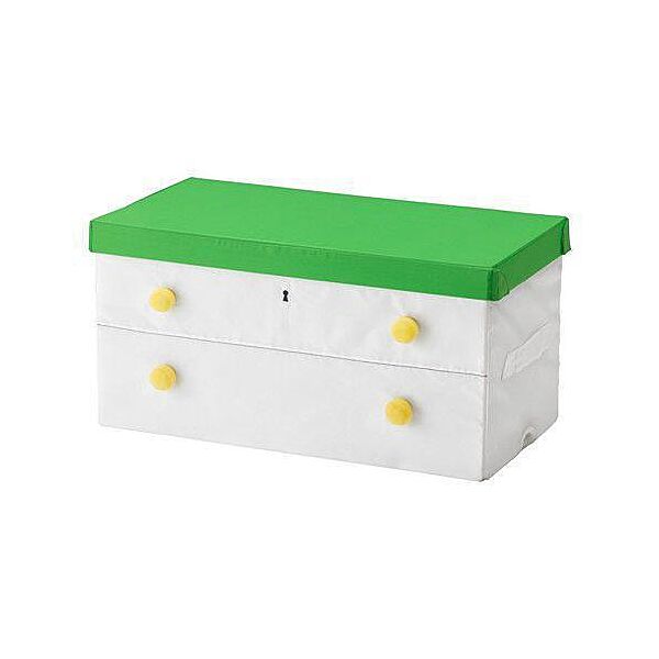 Коробка з кришкою IKEA FLYTTBAR зелений білий 603.288.44