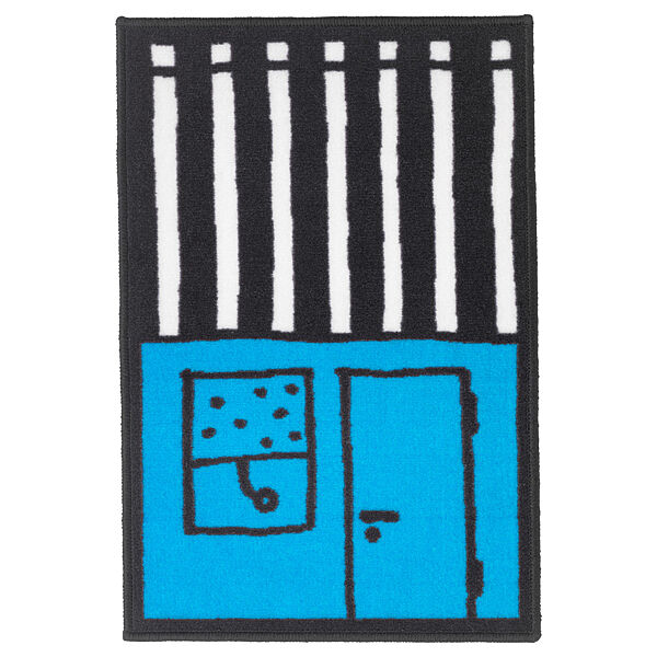 Килимок дитячий IKEA HEMMAHOS блакитний/чорний 50x75 см 703.323.55