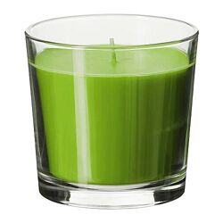 Ароматична свічка у склянці IKEA SINNLIG зелене яблуко зелений 9 см 702.510.85