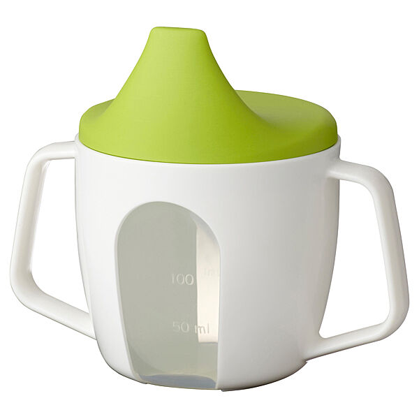 Чашка-поїлка дитяча IKEA BRJA 200 мл білий зелений 202.138.83