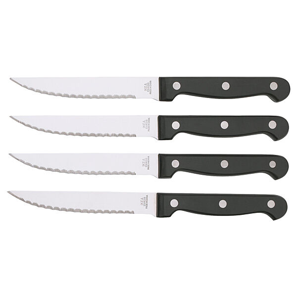 Набір ножів для м&acuteяса, чорний IKEA SNITTA 22 см 4 шт 002.872.95
