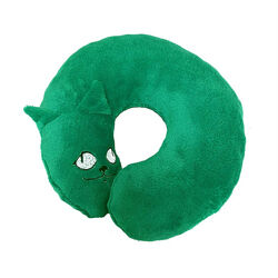 Подушка-кіт під шию зелена KOT-025