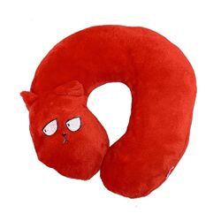 Подушка-кіт під шию червона KOT-026