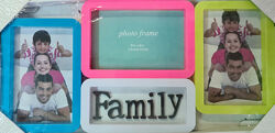 Фоторамка-колаж на 3 фото Family пластик різні кольори КОЛ-43