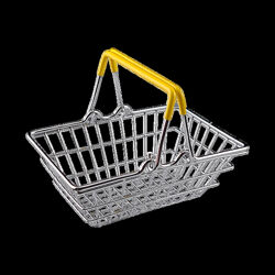 Декоративний міні-кошик із супермаркету срібний жовтий OD-1023