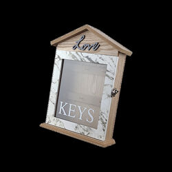 Ключниця настінна дерев&acuteяна з дверкою keys мармурова 6 гачків 20286 см OD-1068