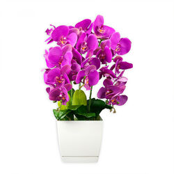 Штучна фіолетова орхідея в горщику 56 см CLN-021