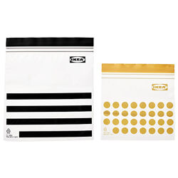 Герметичний пакет для заморожування IKEA ISTAD чорний/жовтий 60 шт 505.256.42
