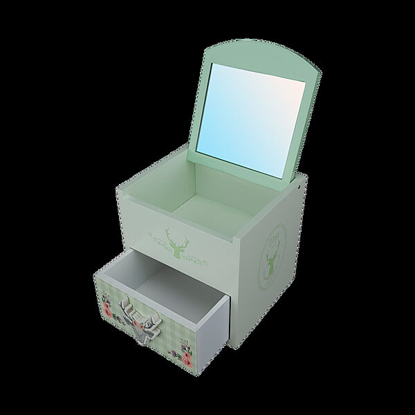 Скринька з дзеркалом і ящиком зелена Олень 11.510.511 см OD-1101
