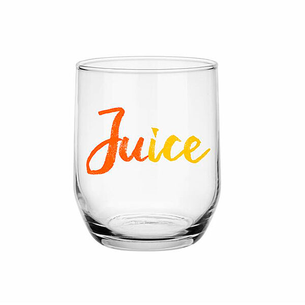 Склянка низька з написом Juice прозора 300 мл Gl-7155
