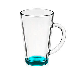 Чашка з блакитним дном прозора скляна 300 мл Gl-71571