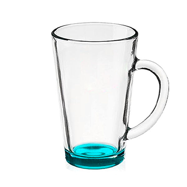 Чашка з блакитним дном прозора скляна 300 мл Gl-71571