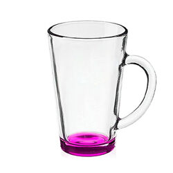 Чашка з фіолетовим дном прозора скляна 300 мл Gl-71572