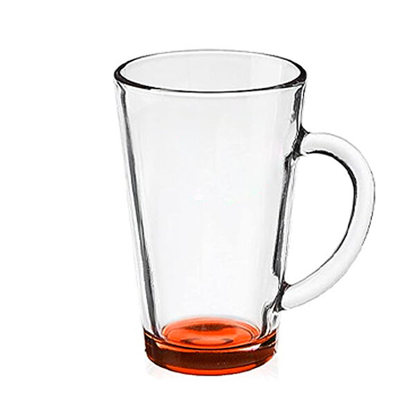 Чашка з помаранчевим дном прозора скляна 300 мл Gl-71574