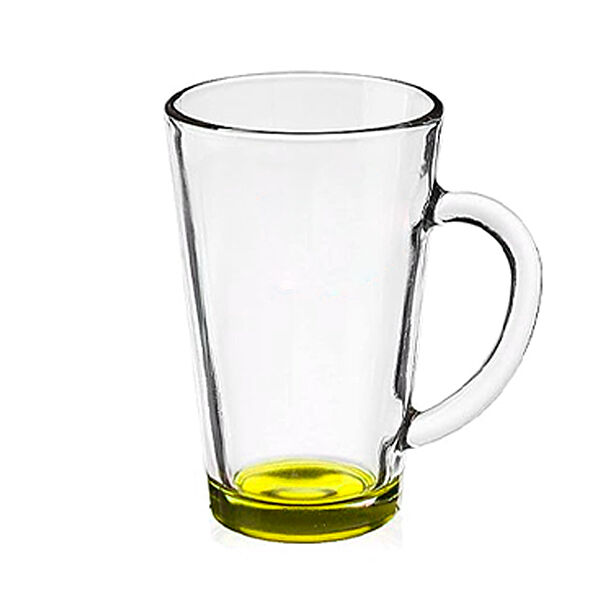 Чашка з жовтим дном прозора скляна 300 мл Gl-71576