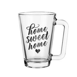 Чашка Home Sweet Home скляна прозора 250 мл Gl-7148