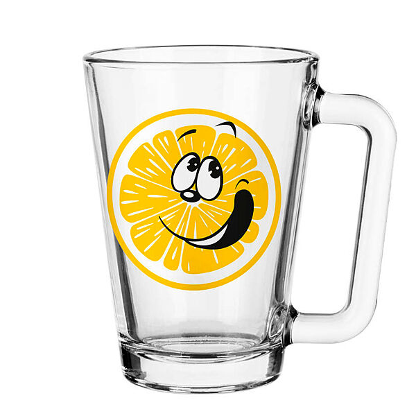 Чашка з лимоном скляна прозора 250 мл Gl-7167