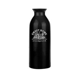 Ваза-пляшка Sweet Home чорна скляна 25 см Gl-7150