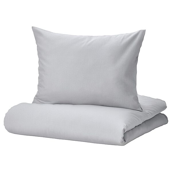 Комплект постільної білизни IKEA NATTSVRMARE світло-сірий 150x200/50x60 см 205.293.35