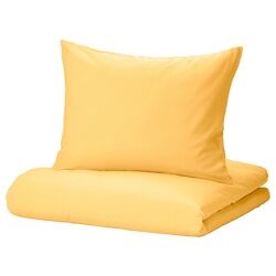 Комплект постільної білизни IKEA NATTSVRMARE жовтий 150x200/50x60 см 805.293.37