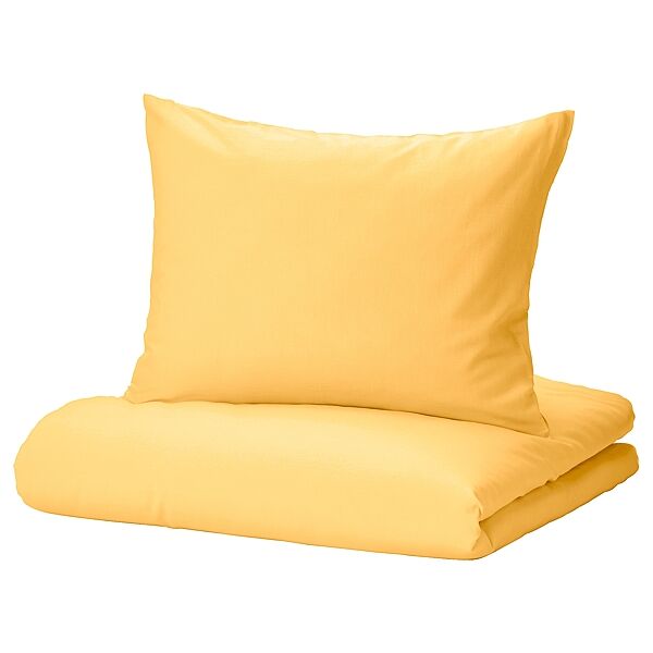 Комплект постільної білизни IKEA NATTSVRMARE жовтий 150x200/50x60 см 805.293.37