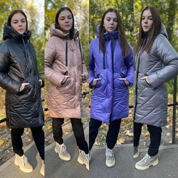 Тепла зимова подовжена куртка для дівчинки